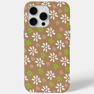 Bruin bloemenpatroon iPhone 15 Pro Max Hoesje