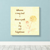 Bruin  bloemfee inspirerend quote canvas afdruk (Insitu (Houten vloer))
