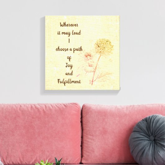 Bruin bloemfee inspirerend quote canvas afdruk (Insitu (Woonkamer))