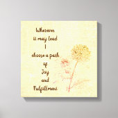 Bruin  bloemfee inspirerend quote canvas afdruk (Voorkant)