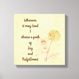 Bruin  bloemfee inspirerend quote canvas afdruk