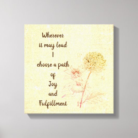 Bruin  bloemfee inspirerend quote canvas afdruk (Voorkant)