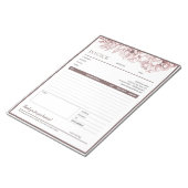  bruin bloemig Lijst Zakelijk Factuurformulier Notitieblok (Schuin)