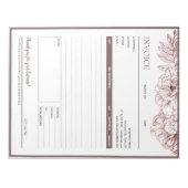  bruin bloemig Lijst Zakelijk Factuurformulier Notitieblok (Voorkant)
