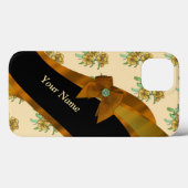  bruin  bloemmotief Case-Mate iPhone case (Achterkant (horizontaal))