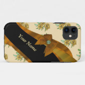 bruin bloemmotief Case-Mate iPhone case (Achterkant (horizontaal))