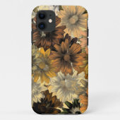 Bruin bloempatroon Case-Mate iPhone case (Achterkant)