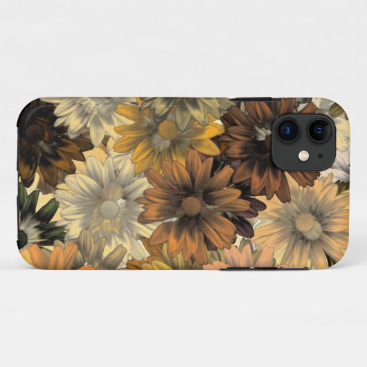 Bruin bloempatroon Case-Mate iPhone case (Achterkant (horizontaal))