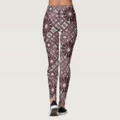 Bruin, bloempatroon leggings (Achterkant)