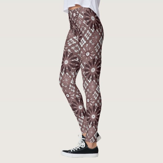 Bruin, bloempatroon leggings (Links)
