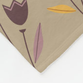 Bruin bloemschikkingspatroon fleece deken (Hoek)