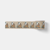 Bruin Blokhut Kerst Scene Grosgrain Lint (Voorkant)