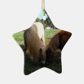 Bruin blond," miniatuurpaarden"Twee kleine pony's Keramisch Ornament (Rechts)