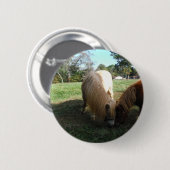 Bruin blond," miniatuurpaarden"Twee kleine pony's Ronde Button 5,7 Cm (Voorkant /achterkant)