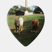 Bruin blond, twee miniatuurpaarden, "Little Pony" Keramisch Ornament (Rechts)