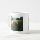 Bruin blond, twee miniatuurpaarden, "Little Pony" Koffiemok (Voorkant links)