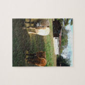 Bruin blond, twee miniatuurpaarden, "Little Pony" Legpuzzel (Horizontaal)