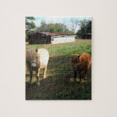 Bruin blond, twee miniatuurpaarden, "Little Pony" Legpuzzel (Verticaal)