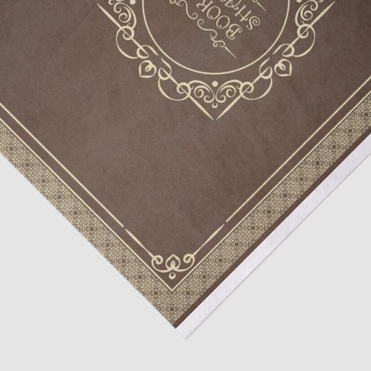 Bruin boek van schaduwbedekking in nood tissuepapier (Detail)