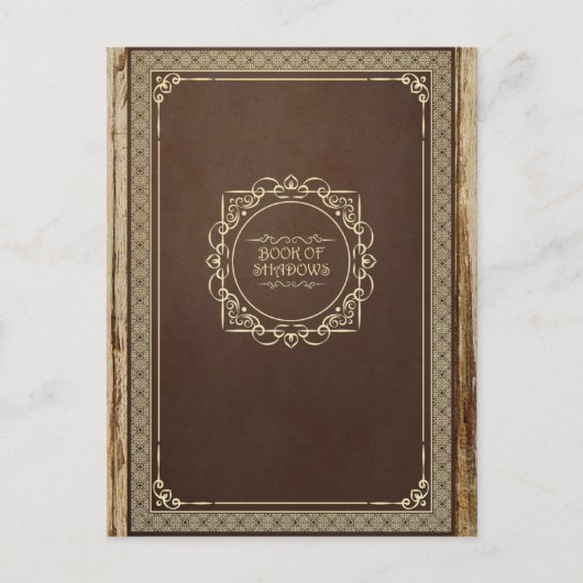 Bruin boek van schaduwen verdrietig oud hout briefkaart (Voorkant)