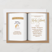 Bruin Boekthema Baby shower Uitnodiging (neutraal) (Voorkant)