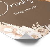 Bruin Boho Beer ballon Baby shower Drinken Poster (Hoek)