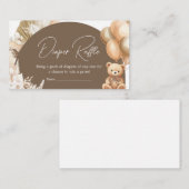 Bruin Boho Beer Balloon Baby shower Luier Raffle Informatiekaartje (Voorkant / Achterkant)