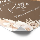 Bruin Boho Beer Balloon Baby shower Luier Raffle Poster (Hoek)