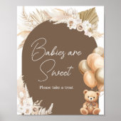 Bruin Boho Beer Balloon Baby's zijn Zoet Poster (Voorkant)