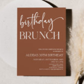 Bruin Boho Bohemian Minimale Verjaardag Brunch Par Kaart