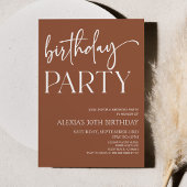 Bruin Boho Bohemian minimale verjaardagsfeest Kaart