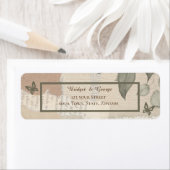 bruin boho chic  groen trouwadres etiket (Insitu)