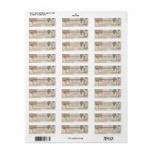 bruin boho chic  groen trouwadres etiket (Full Sheet)