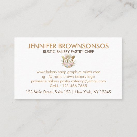 Bruin Boho Kokerventilator Rustische bakkerij Visitekaartje (Achterkant)