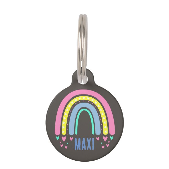  BRUIN BOHO REGENBOOG ROND HUISDIERPENNING (Voorkant)