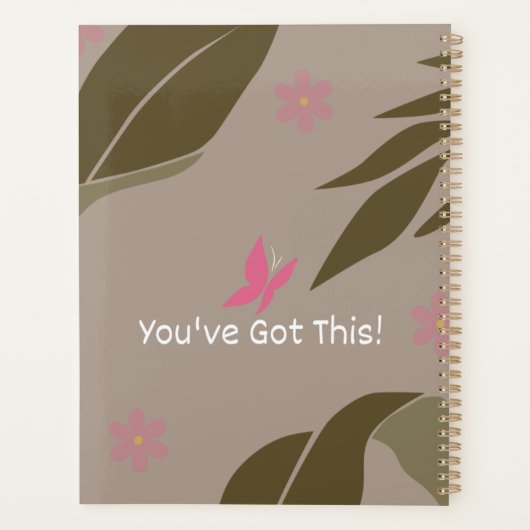 Bruin Boho vrouw om planner te maken (Achterkant)