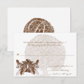 Bruin-Boom-bruiloft Monogram-antwoordkaart Kaart (Voorkant / Achterkant)