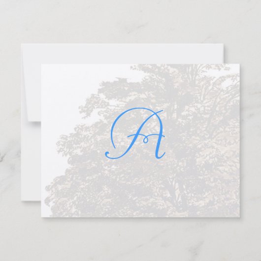 Bruin-Boom-bruiloft Monogram-antwoordkaart Kaart (Achterkant)