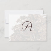 Bruin-Boom-bruiloft Monogram-antwoordkaart RSVP Kaartje (Achterkant)