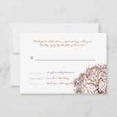 Bruin-Boom-bruiloft Monogram-antwoordkaart RSVP Kaartje (Voorkant)