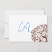 Bruin-Boom-bruiloft Monogram-antwoordkaart RSVP Kaartje (Achterkant)