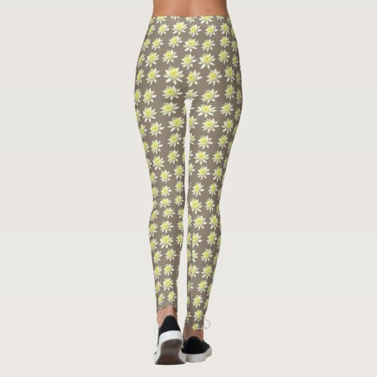 Bruin Bord Bloom Floral Pattern Leggings (Achterkant)