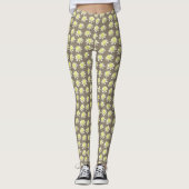 Bruin Bord Bloom Floral Pattern Leggings (Voorkant)