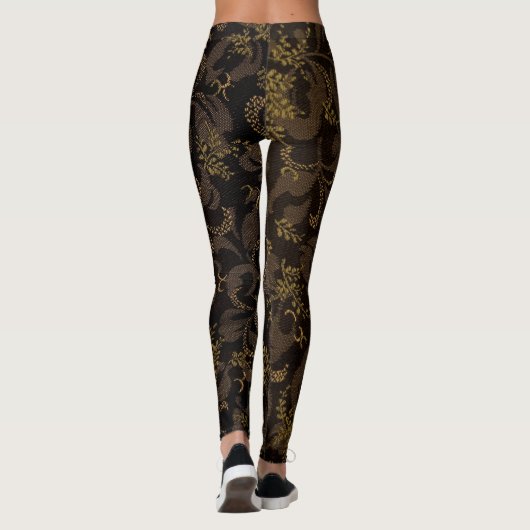 Bruin borduurwerk leggings (Achterkant)