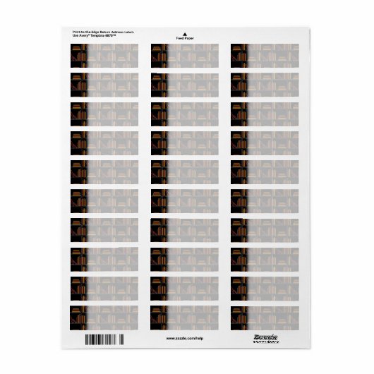 Bruin, Bourgogne en mosterdkleurboeken op Shelf. Etiket (Full Sheet)