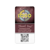 Bruin Bourgogne Marmer Label Bold Stripe QR-code (Voorkant)