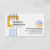 Bruin bouwblok Vertical Re-Bar Engineering Visitekaartje (Voorkant)