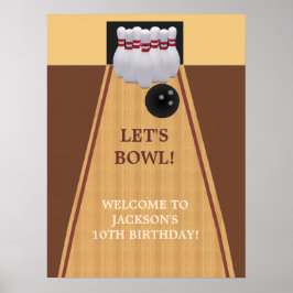 Bruin Bowling Birthday Party Poster