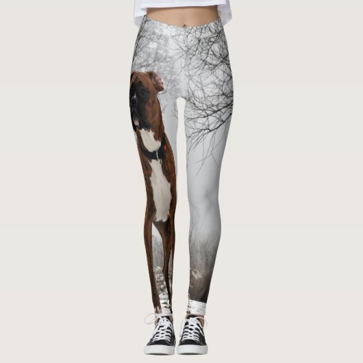 Bruin Boxer-hond Leggings (Voorkant)