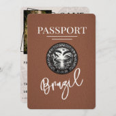 Bruin Brazilië paspoort Bewaar de datum Save The Date (Voorkant / Achterkant)